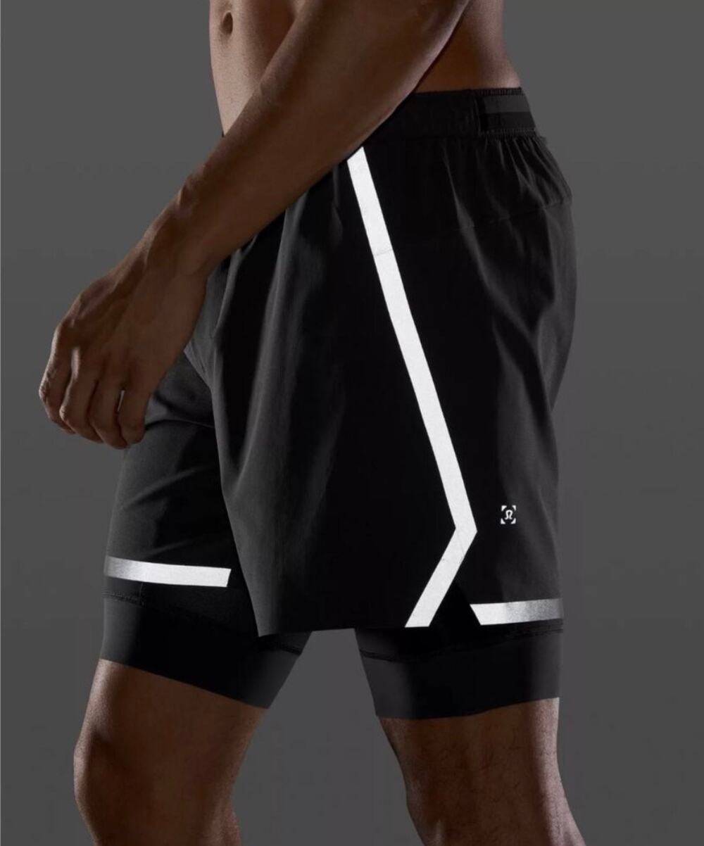 Lululemon Men’s Sz S Surge Shorts Lined Black Reflective Pockets